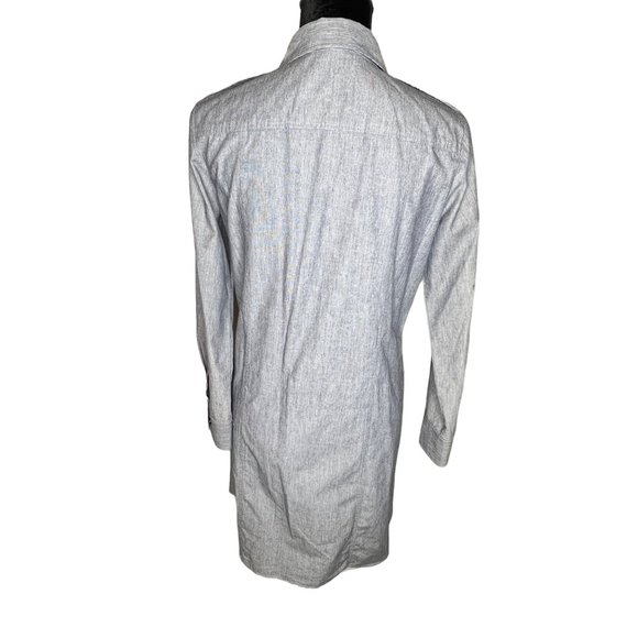Theory Chambray Deja Shipwreck Grey Shirt Dress Size 8 - Picture 7 of 15